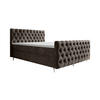 BOXBETT CHESTER 180x200, mit Matratze H3, Bonell und Topper, Monolith 15 - Braun, Holz/Textil (180/200cm) - Bedante