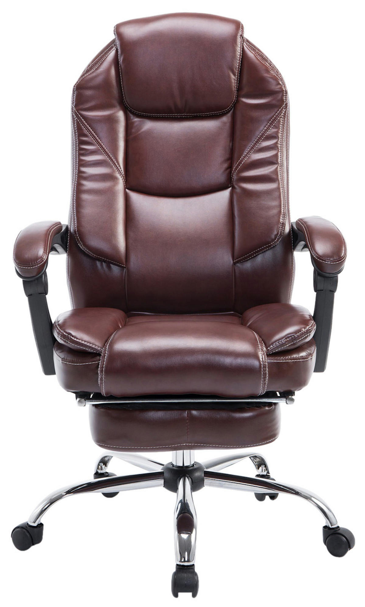CHEFSESSEL Lederlook Bordeauxrot - Chromfarben/Bordeaux, Textil/Metall (67/114/64cm) - CLP