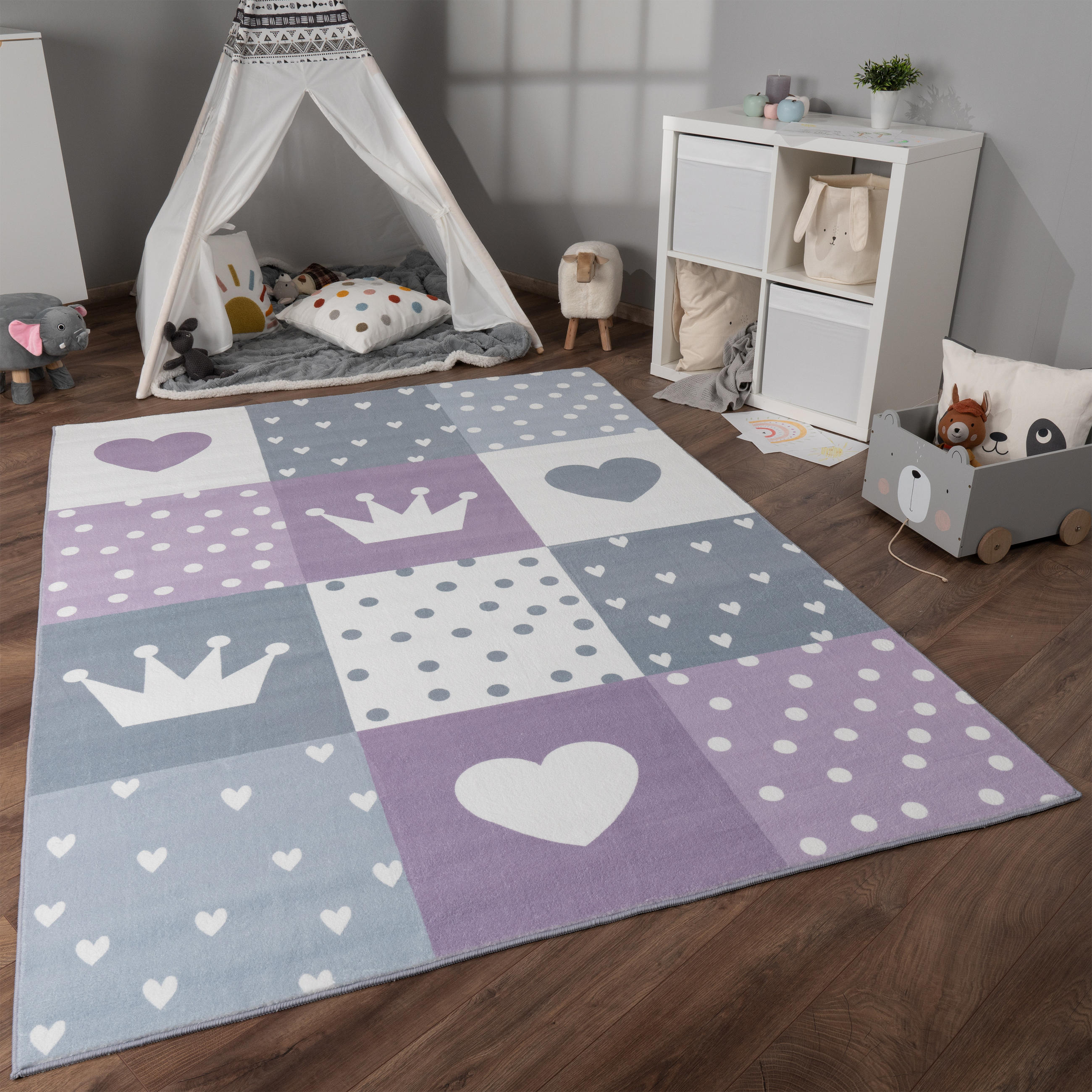 KINDERTEPPICH 160/220 cm Eliz 391 - Lila, Textil (160/220cm) - Paco Home
