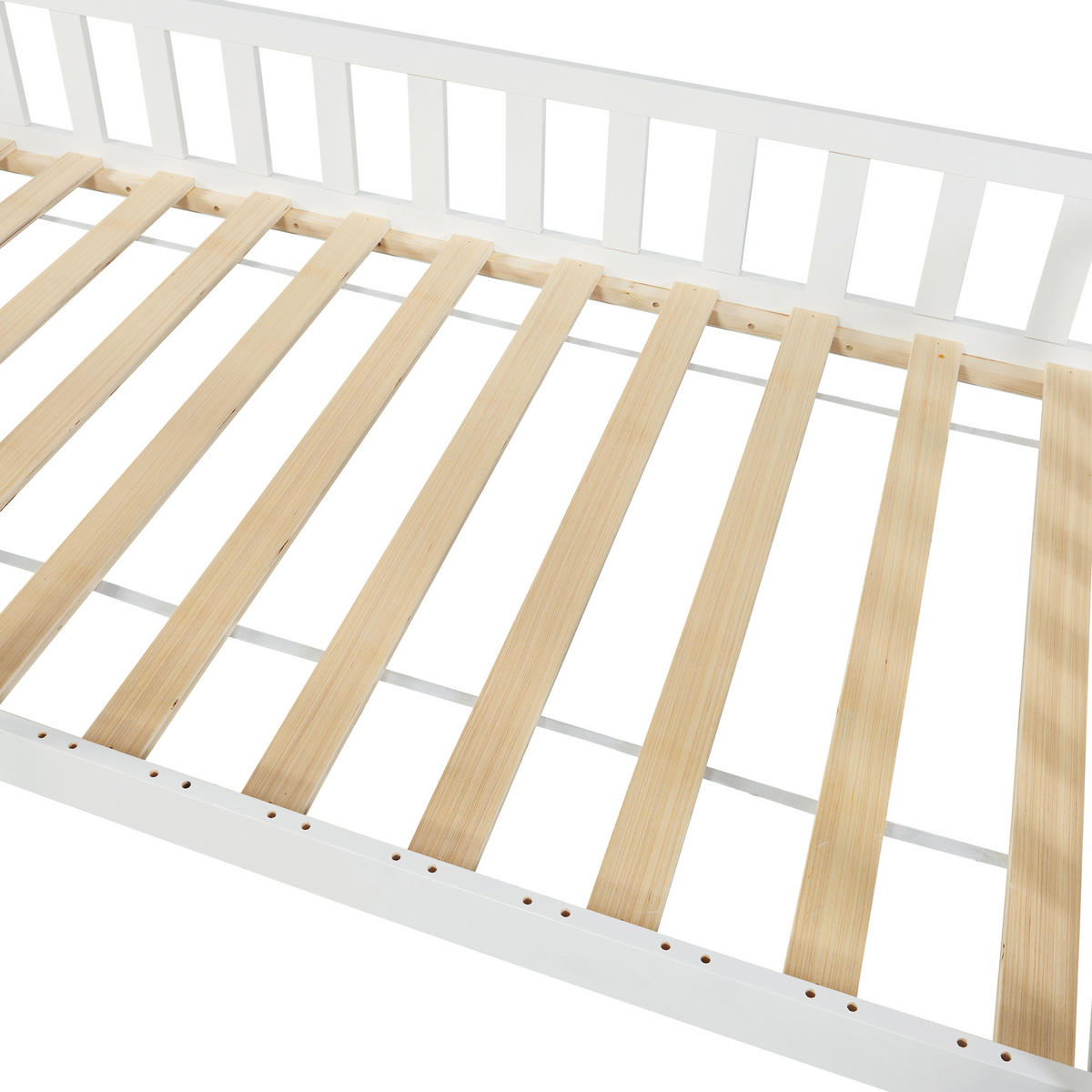 HAUSBETT Ydre mit Matratze - Weiß, Holz (90/200cm) - [en.casa]