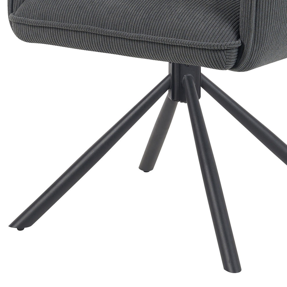 ARMLEHNSTUHL Mika-Nevio - Anthrazit/Schwarz, Textil/Metall (60/88/63cm) - DUBI Möbel