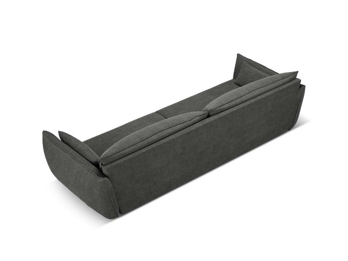 SOFA Kaelle aus Chenille-Stoff dunkelgrau 4 Sitzplätze - Dunkelgrau, Textil (110/85/248cm) - Micadoni
