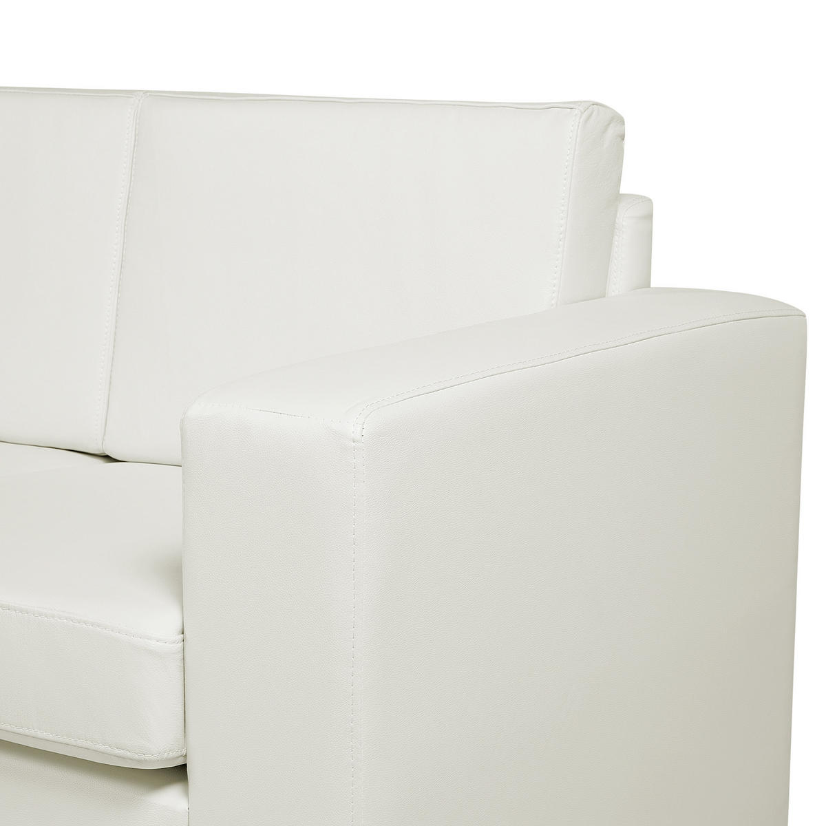 SOFA-SET 6-sitzer Leder Weiß Helsinki - Weiß, Leder/Kunststoff (186/72/76cm) - Beliani