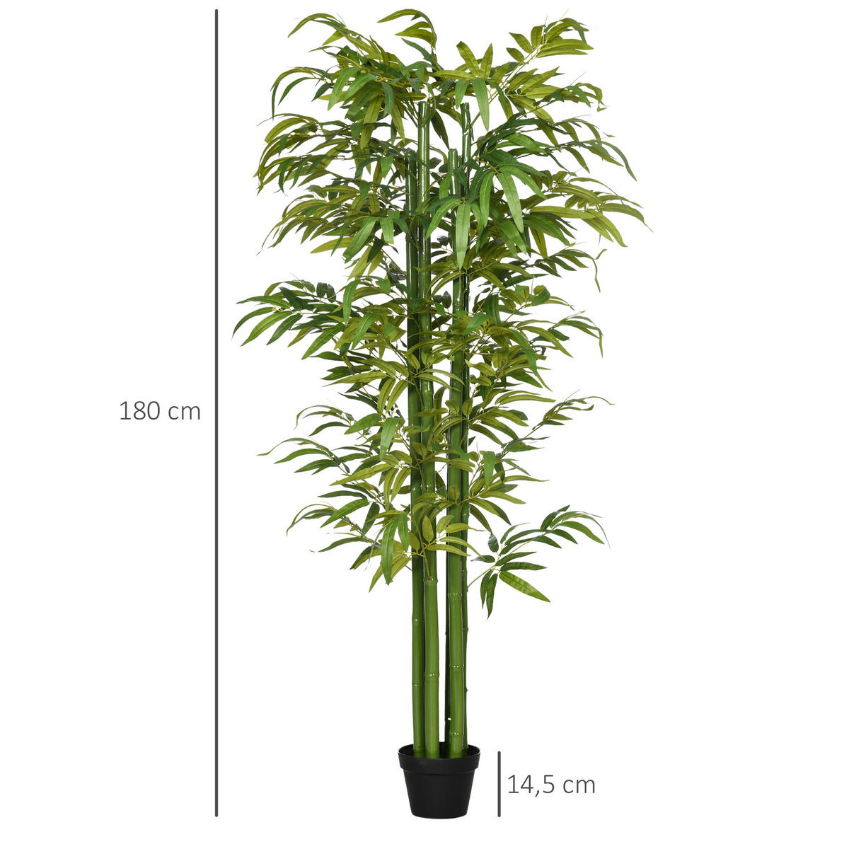 KÜNSTLICHE Pflanzen, Polyester, Grün - Grün, Kunststoff (180cm) - HOMCOM