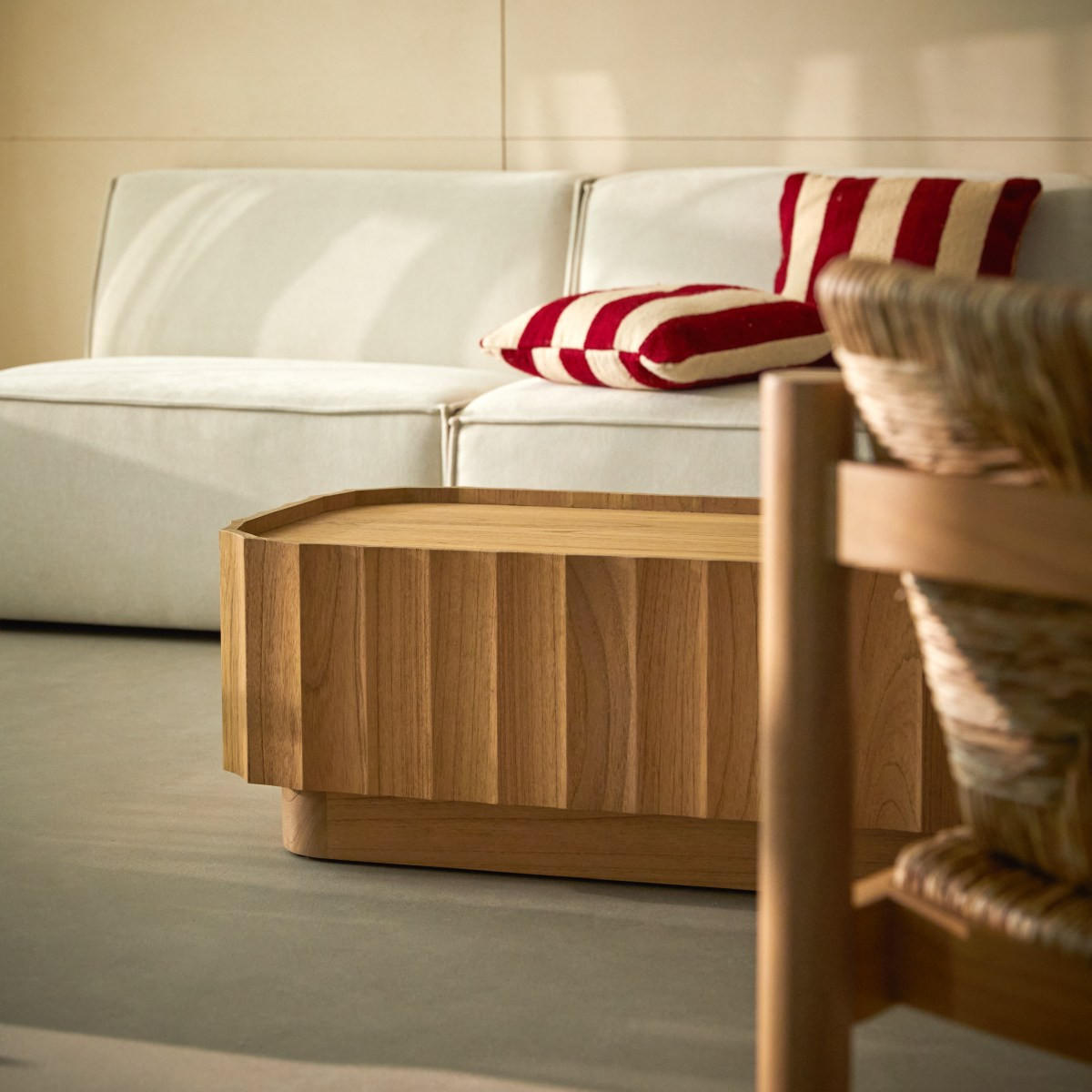 COUCHTISCH Andréa Natur aus Mindiholz - Naturfarben, Holz (55/100/38cm) - Tikamoon