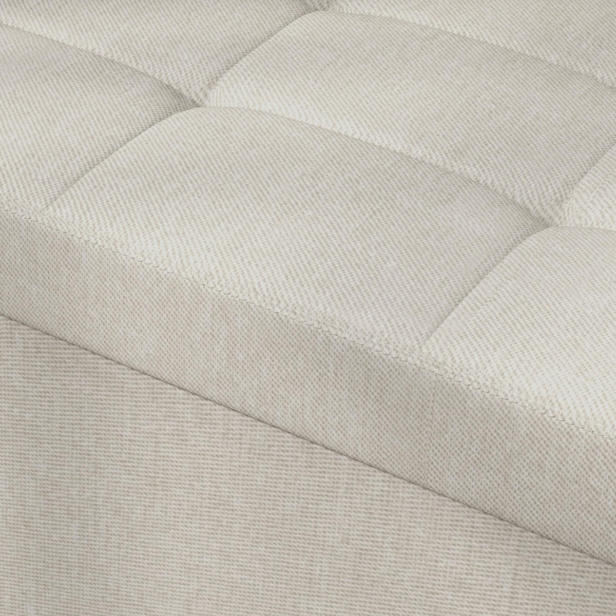TRUHENBANK DE-16387 klappbar mit Stauraum und Knopfheftung Creme - Creme, Textil (76/38/38cm) - ComfortXL