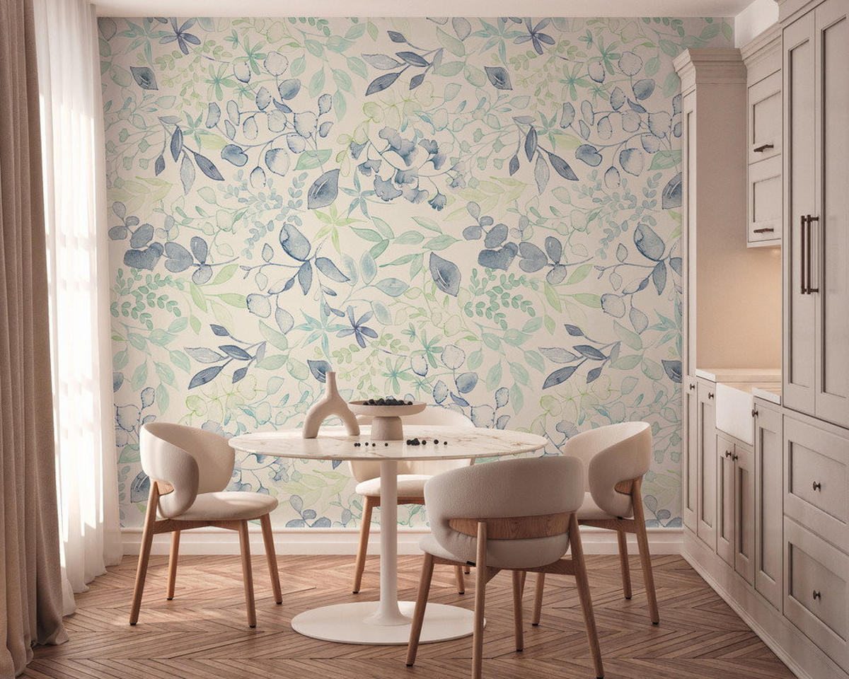 VLIESTAPETE Blau 159/280 cm - Grün, Textil (159/1cm) - KUNSTLOFT