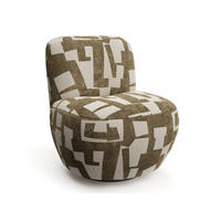 SESSEL Gemusterter texturierter Stoff Khakigrün 64cm - Grün, Textil (65/72/71cm) - Sia Home
