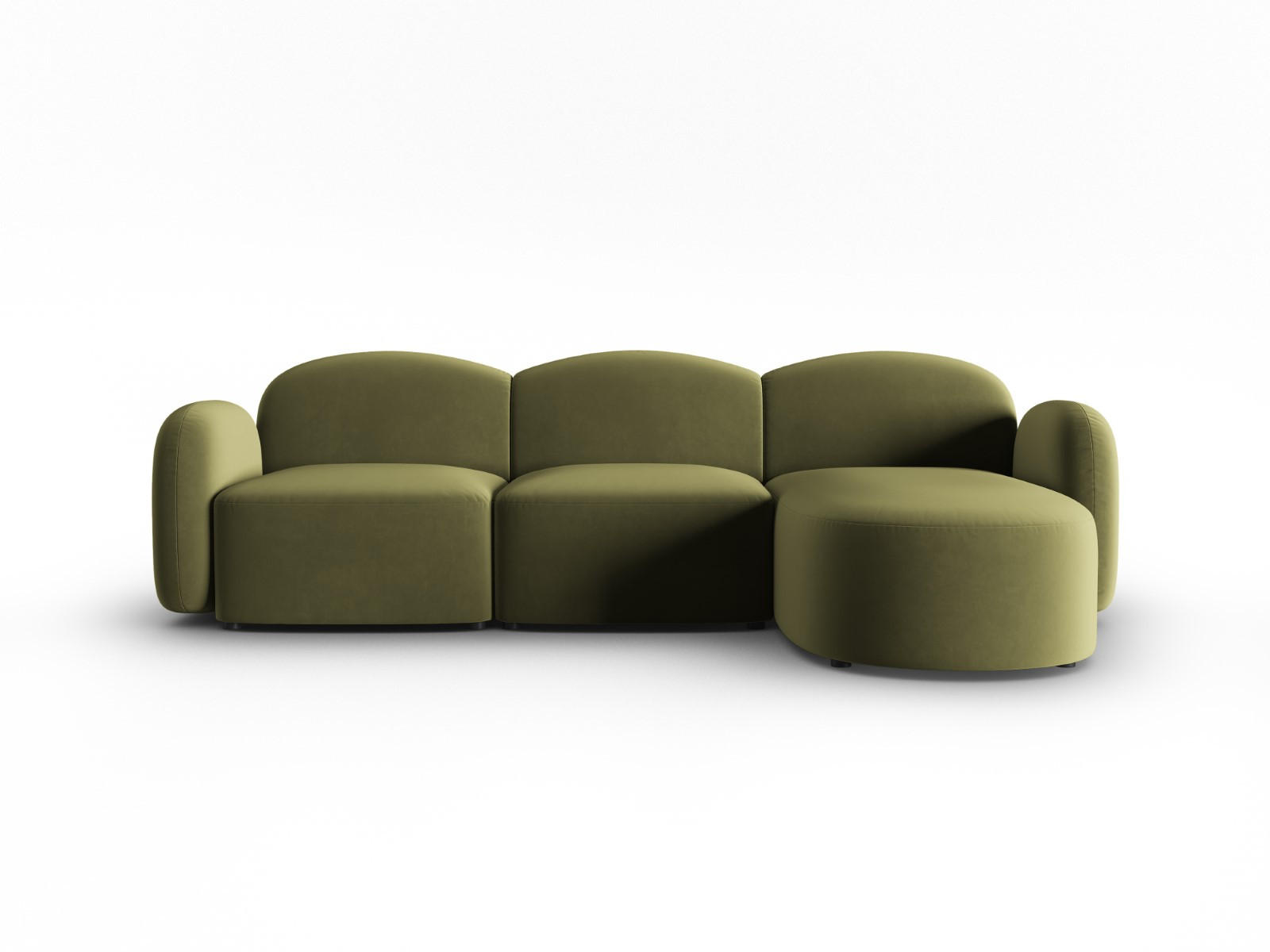 ECKSOFA rechts Blair aus Samt hellgrün 4 Sitzplätze - Hellgrün, Textil (155/272cm) - Micadoni