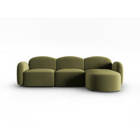 ECKSOFA rechts Blair aus Samt hellgrün 4 Sitzplätze - Hellgrün, Textil (155/272cm) - Micadoni