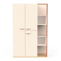 SCHRANK, 3 Türen, 5 Nischen - Modell CAMILLIA - Beige - 119,7 x 51,5 x 186,9 cm - Beige, Holz (51.5/186.9/119.7cm) - Demeyere