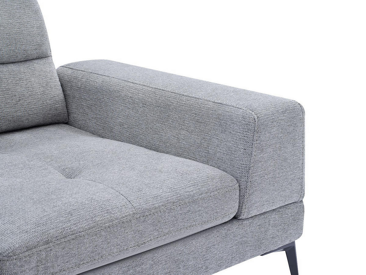 SOFA - 3 Personen - stoff - grau Udalio - Grau, Textil/Metall (215/86/123cm) - Vente-Unique