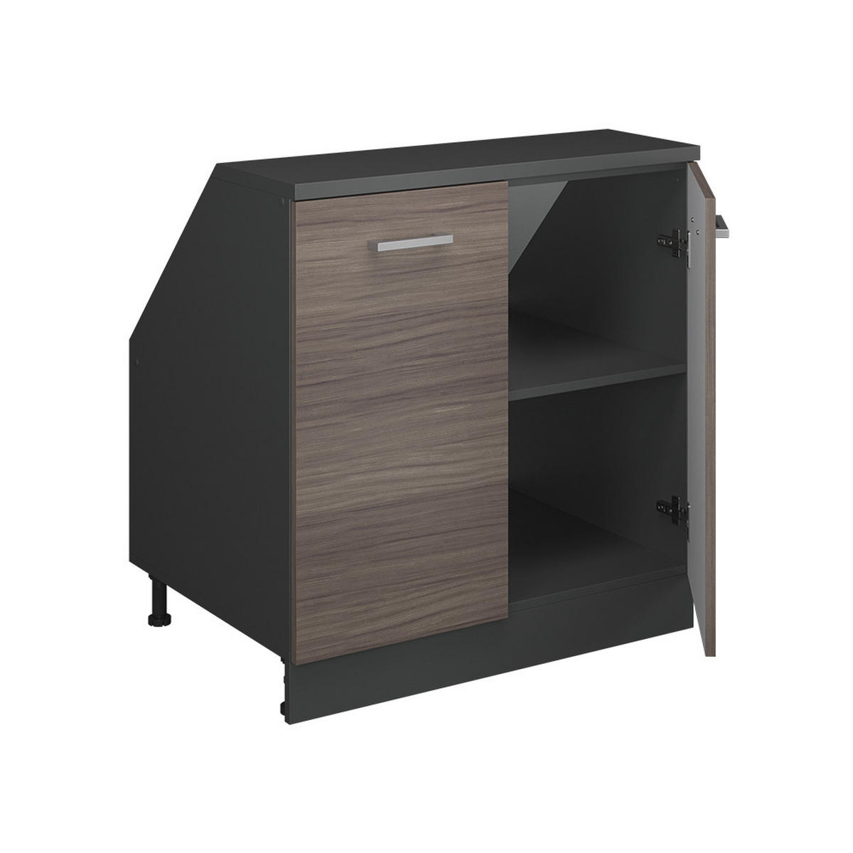 ORMARIĆ ZA KOSI KROV S VRATA Rion Plemenita Siva 80 x 81.6 cm s 2 vrata, korpus ormara dubine 60 cm - siva/antracit, drvni materijal (80/83.8/60cm) - Vicco