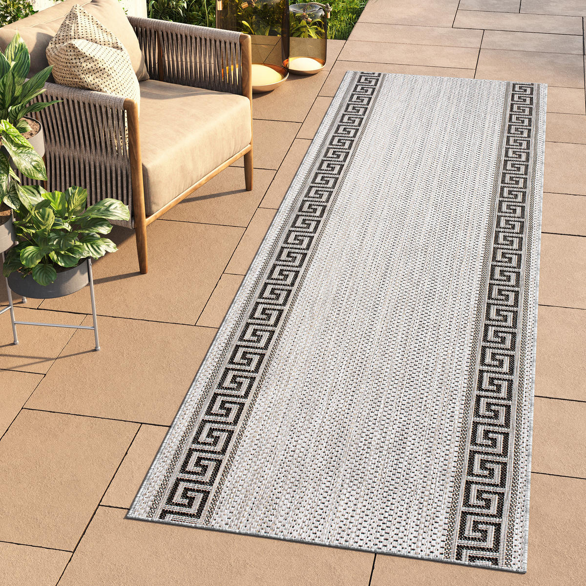 LÄUFER MELISSA Grau Modern Geometrisch 100/1300 cm - Grau, Textil (100/1300cm) - Tapiso