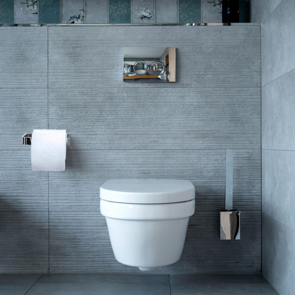 TOILETTENPAPIERHALTER ohne Ablage - Silberfarben, Metall (12/12/15cm) - Intirilife