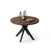 ESSTISCH rund Eiche dunkel - Schwarz matt ausziehbar - Schwarz/Braun, Holzwerkstoff (110/110/77cm) - designimpex