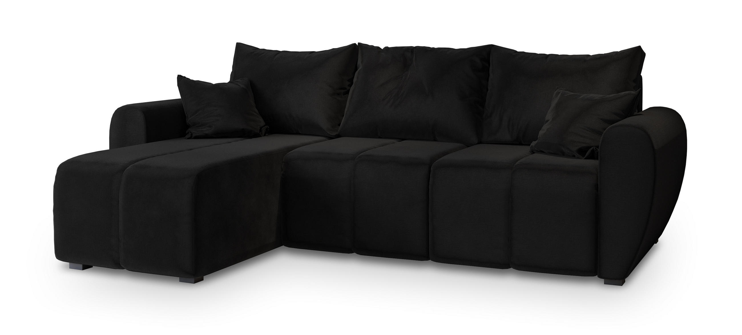 ROHOVÁ SEDAČKA MADISON černá - černá, dřevo/textil (246/143cm) - MASSENO