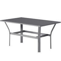 GARTEN-BEISTELLTISCH 91,5/55/45 cm aus Metall mit Latten-Design und wetterfester Oberfläche, Dunkelgrau - Naturfarben, Metall (91.5/55/45cm) - Redom