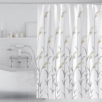 DUSCHVORHANG 180 x 200 cm Polyester schnell trocknend wasserdicht maschinenwaschbar Badezimmer - Weiß, Textil (180/200cm) - MCBOSON