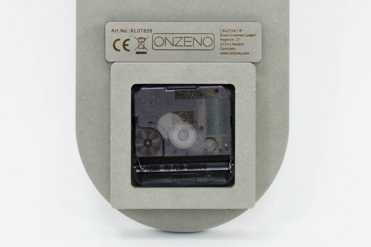 WANDUHR Design Grau 18/76 cm - Grau, Holzwerkstoff/Metall (1.2/75.5/2cm) - ONZENO