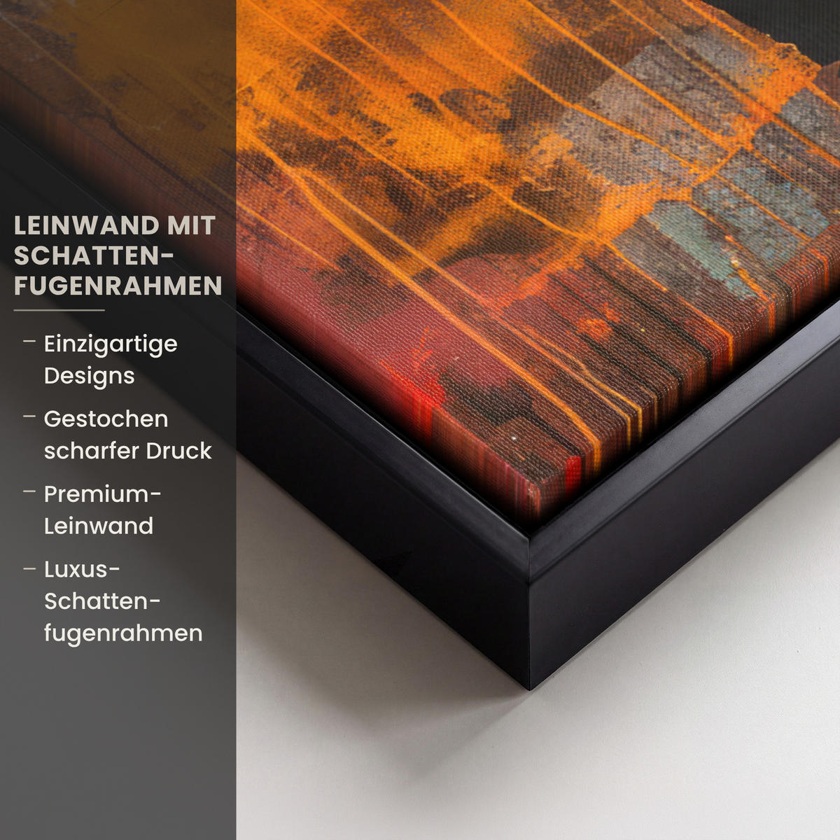 LEINWAND Bilder mit Rahmen - Straßenkunst - Liebe - Graffiti - Kunst - Banksy - 70x100 - Orange, Textil (70/100cm) - MuchoWow