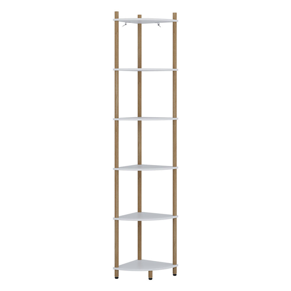 ROHOVÁ POLICE Bivio Bílá/borovice - bílá, kompozitní dřevo (29/163.5/29cm) - Vicco