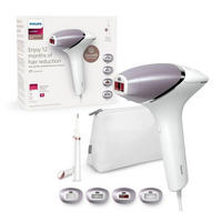 HAARENTFERNER IPL Gerät Weiß, 450000 Lichtimpulse, 4 Aufsätze, Körperpflege, Gesichtspflege, Intimbereich, Langzeit Haarreduktion, Beauty Gerät - Lila, Kunststoff (16/22/9.6cm) - Philips