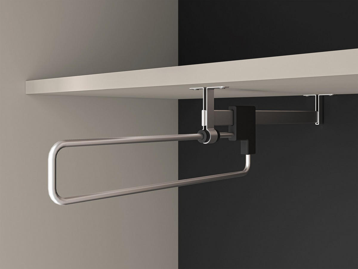 GARDEROBENSCHRABK Caletto Beige 55 cm - Beige/Goldfarben, Holzwerkstoff/Metall (55/190/34cm) - Selsey