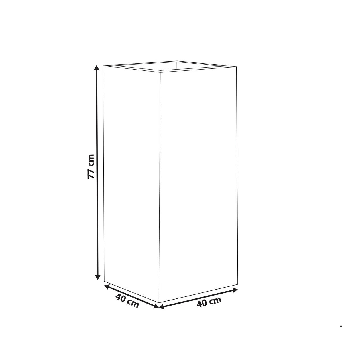 BLUMENTOPF taupe quadratisch 40/40/77 cm Dion - Beige, Naturmaterialen (77cm) - Beliani