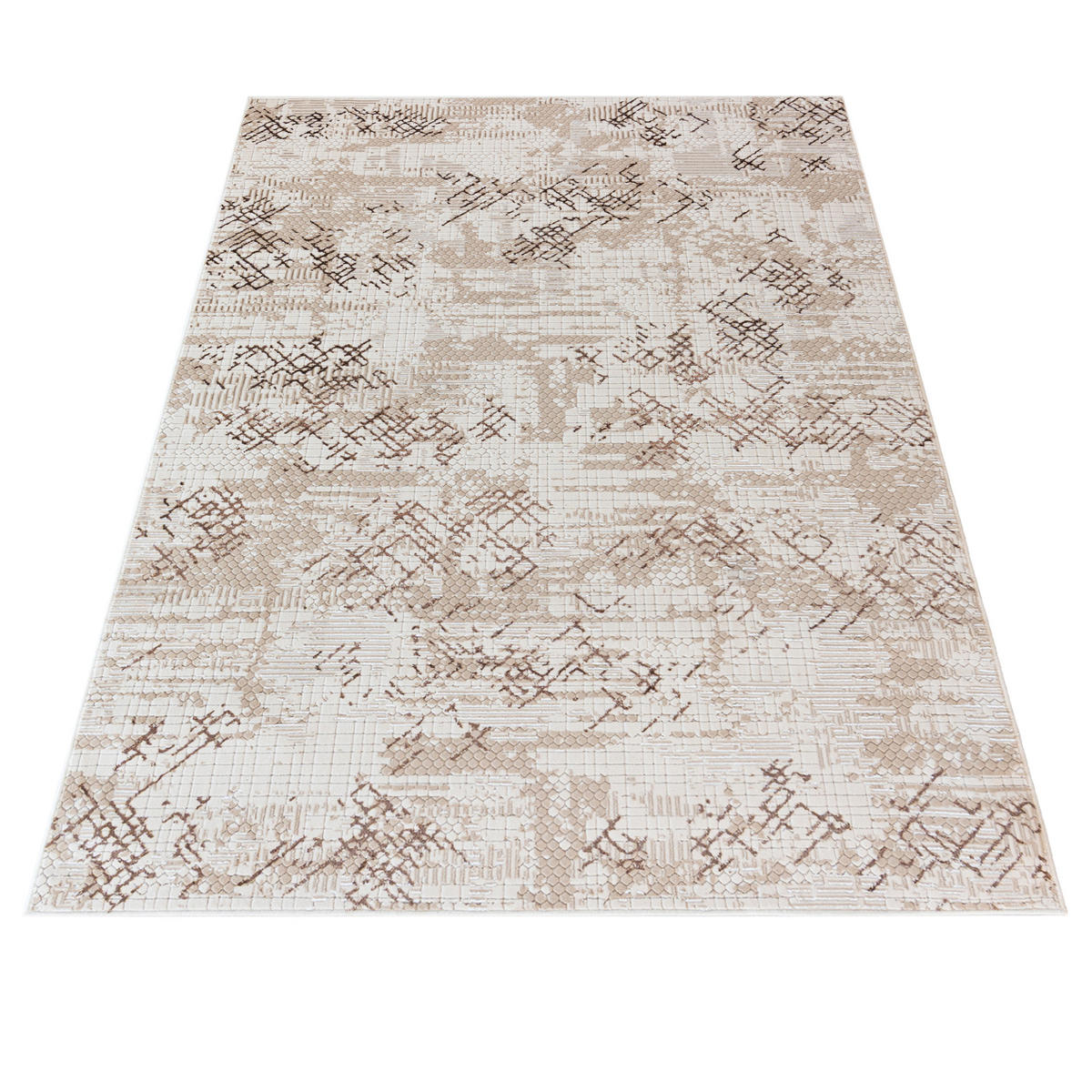 MAZOVIA TEPPICH UD30A - Braun, Creme - 80 x 150 cm - Creme/Braun, Textil (80/150cm) - Mazovia