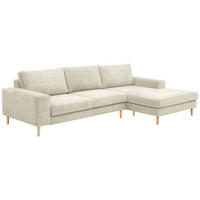 SOFA mit Longchair rechts Kaylynn Cordstoff creme - Creme, Kunststoff (175/294cm) - 58aufmkessel