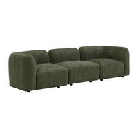 MODULIERBARES Sofa - 3 Personen - stoff - grün Danepi - Grün, Holz/Textil (268/69/94cm) - Vente-Unique