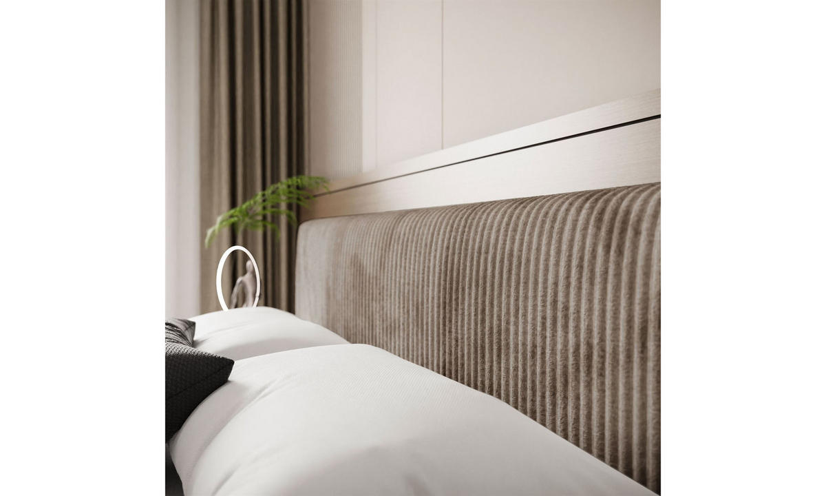 POLSTERBETT TILIA LUX 160x200 cm Tilia 17, 34 Holzlatten, Kopfteil 95 cm - Braun, Textil (160/200cm) - Lookway