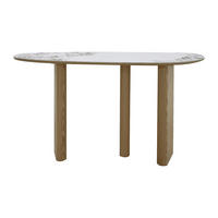 KONSOLENTISCH - 150 cm x 39.5 cm - Keramik, Holz, Platte - Naturfarben Hell, Weiß - MODREYO - Naturfarben/Weiß, Keramik/Holz (39.5/150/80cm) - Vente-Unique