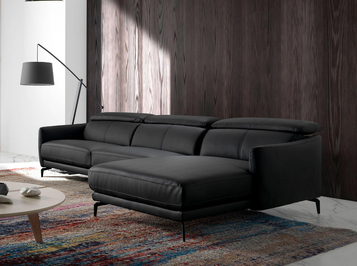 ECKSOFA Schwarz 283/194/94 cm - Schwarz, Leder (283/194cm) - ANGEL CERDA