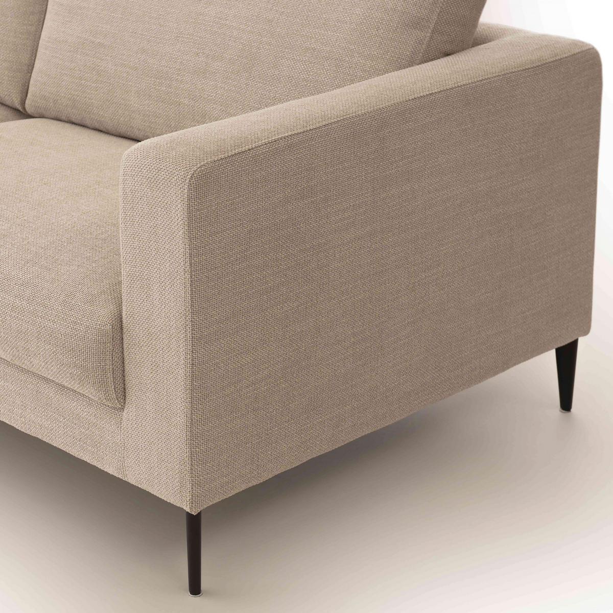 3-SITZER-SOFA, Stoff, Weiß - Weiß, Leder (102/85/220cm) - Oviala