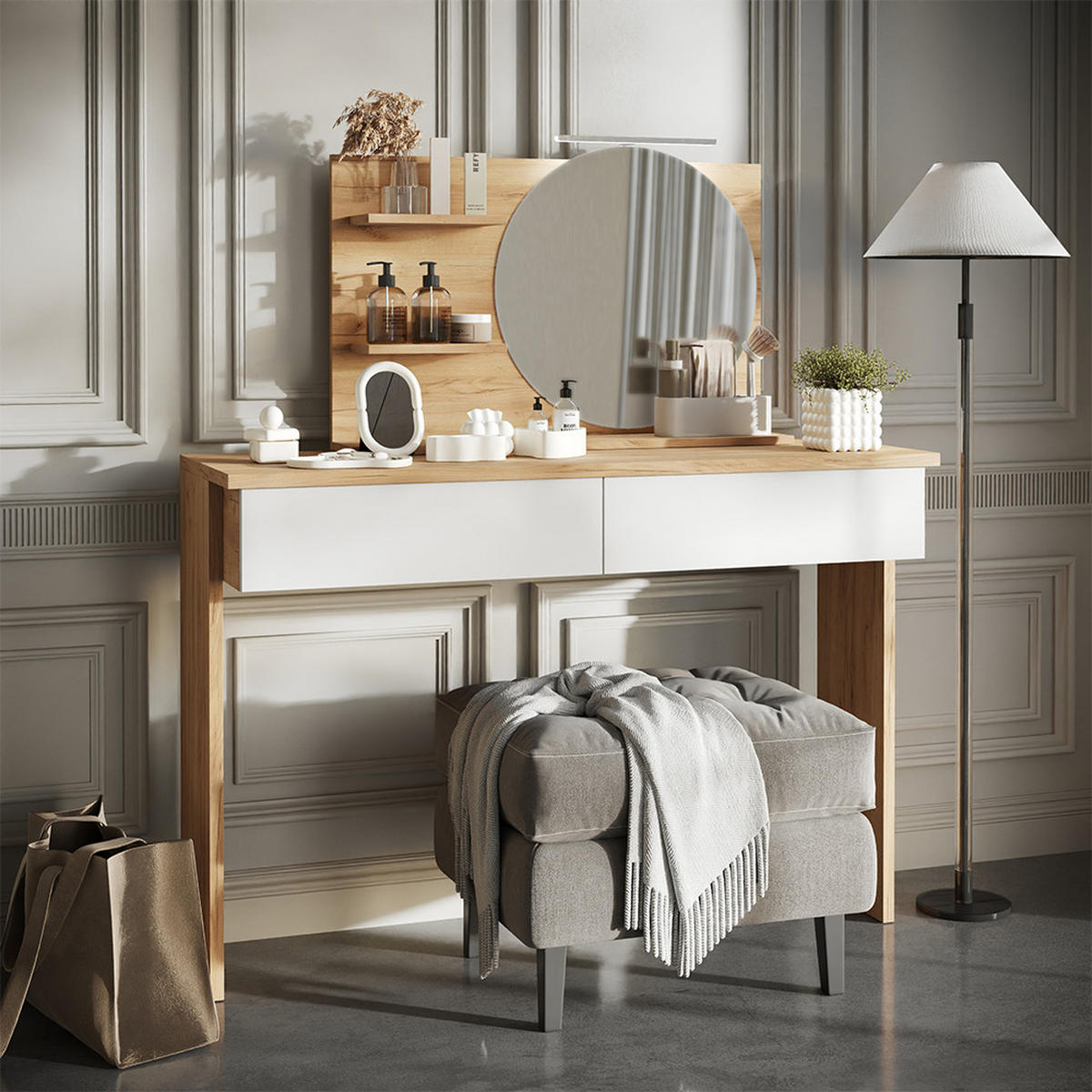 KOUPELNOVÁ ZRCADLOVÁ SKŘÍŇKA Avena Dub - barva dubu, kompozitní dřevo (80/50/13.5cm) - Vicco