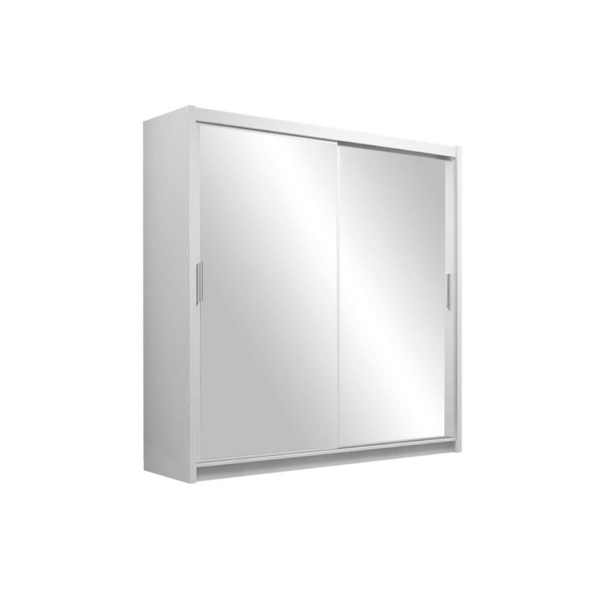 KLEIDERSCHRANK Nantes 203 Weiß, mit Spiegel - Weiß, Holzwerkstoff (203/215/61cm) - Bettso