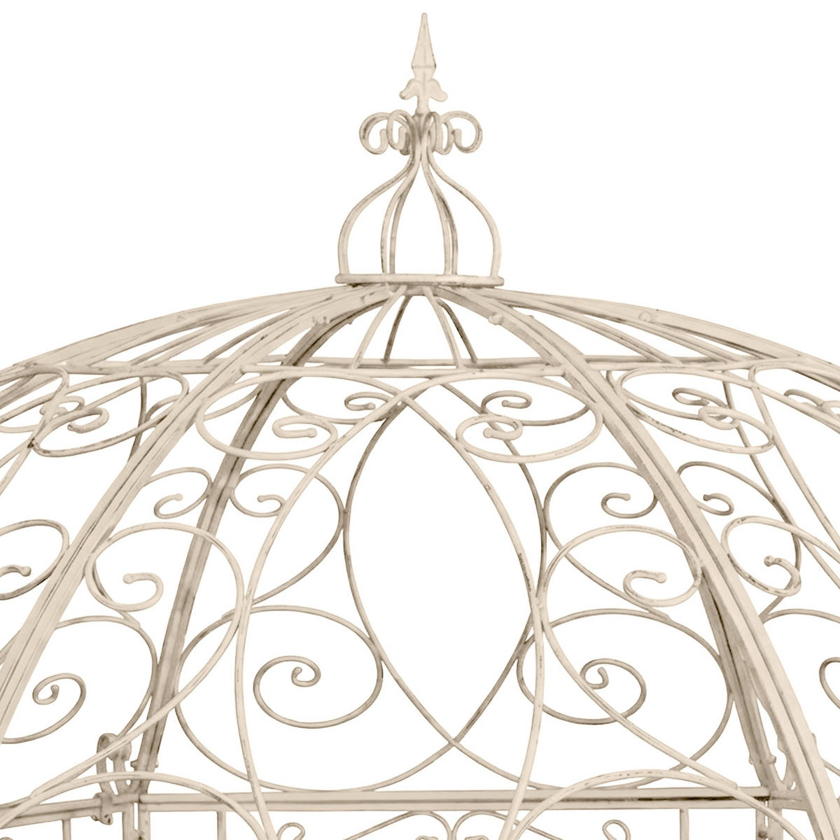 PAVILLON Liv Antik 284x263x313cm Metall Antik-Creme Gartenpavillon - Creme, Metall (284/313/263cm) - DELUKE