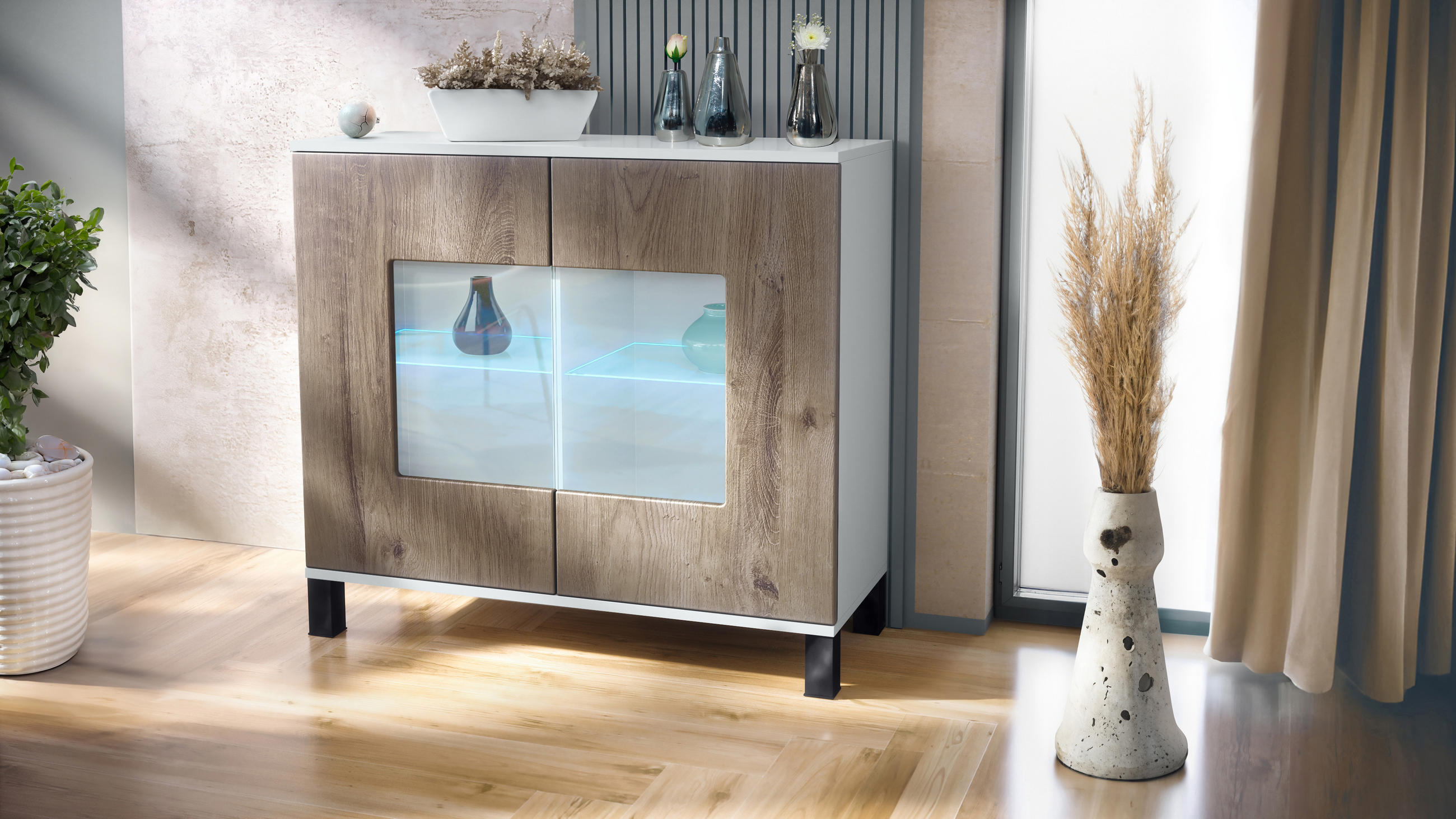 KOMMODE Grömitz Eiche Ribbeck - Alteiche, Holzwerkstoff (92.5/84.5/35cm) - Vladon