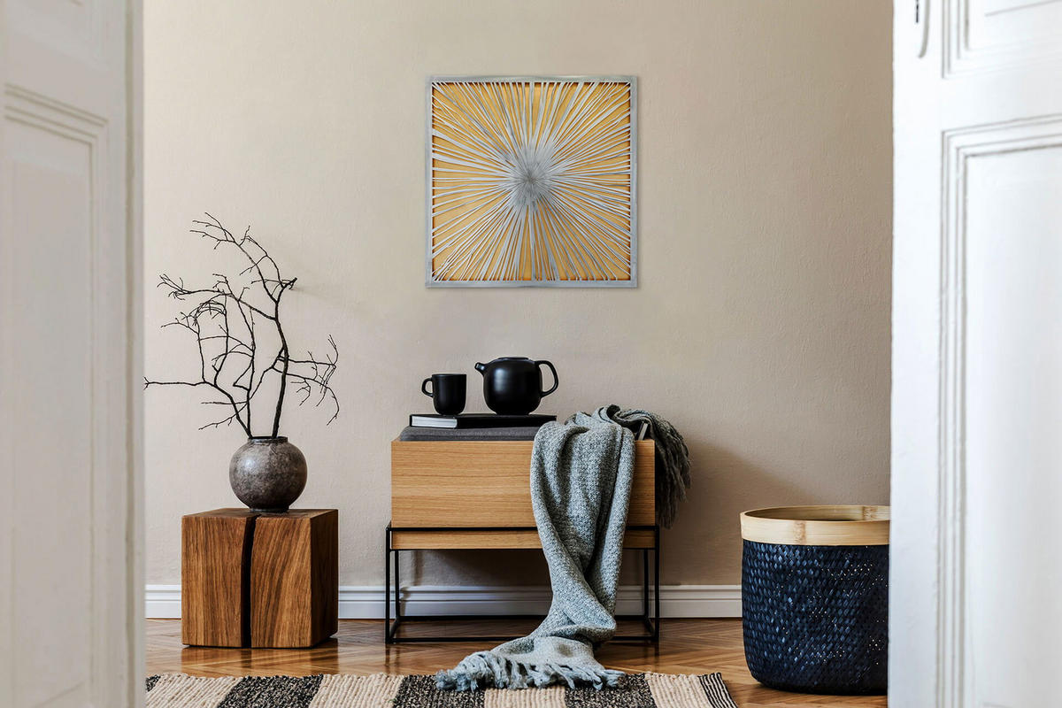 METALLBILD Gold 80/80 cm - Silberfarben/Goldfarben, Metall (3/80cm) - KUNSTLOFT