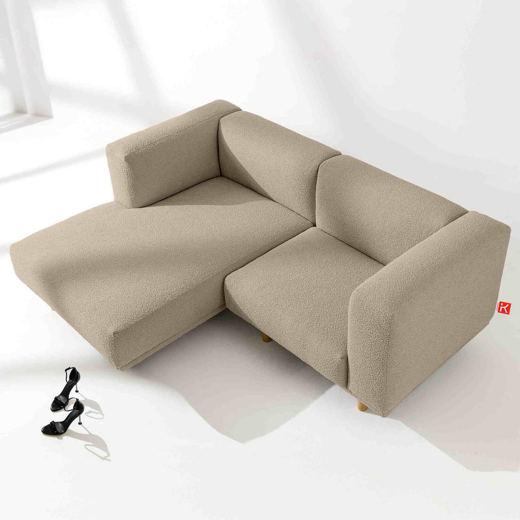Thumbnail - Konsimo® Ecksofa-Links, Greige, Holz, Holzwerkstoff, Textil, L-Form, 204x155 cm, Wohnzimmer, Sofas & Couches, Wohnlandsc...
