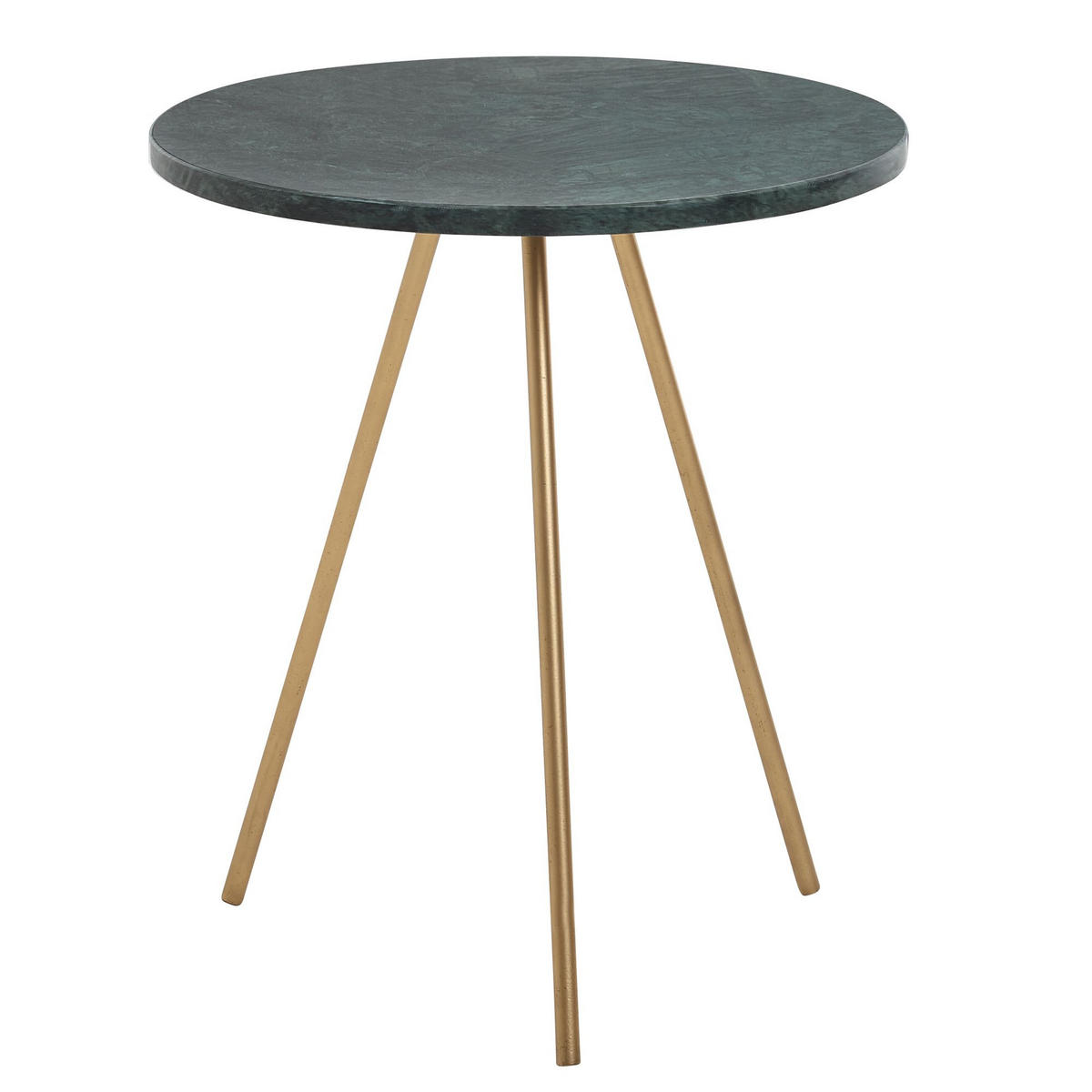 BEISTELLTISCH – Echter Marmor Grün Gold Metallbeine 38x38x44 cm - Goldfarben/Grün, Stein/Metall (38/38/44cm) - KADIMA DESIGN