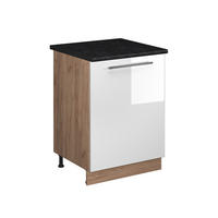 SPÜLENUNTERSCHRANK Fame-Line, Weiß Hochglanz/Goldkraft Eiche, 60 cm - Honigeiche/Weiß Hochglanz, Holzwerkstoff (60/82/60cm) - Vicco