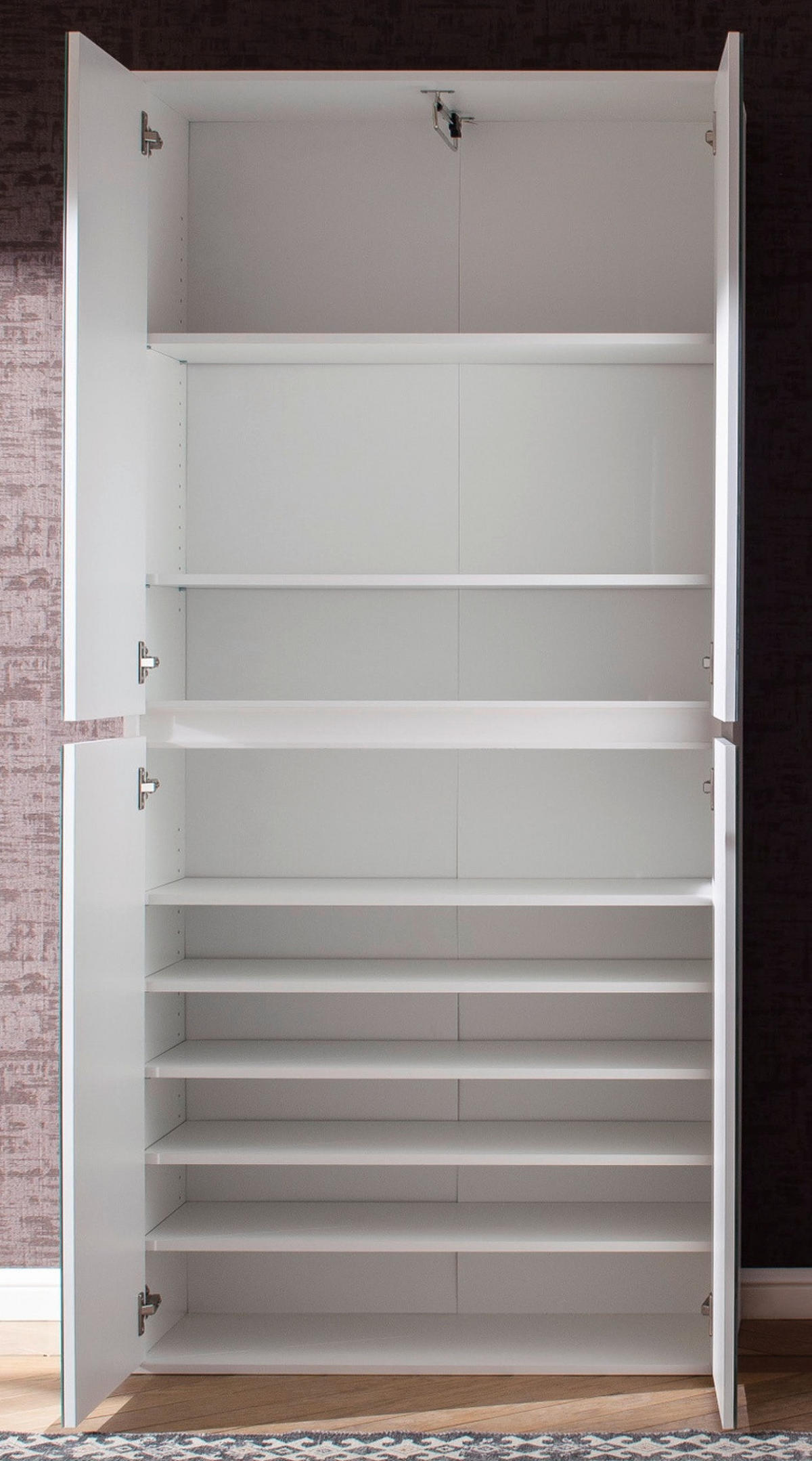 GARDEROBENSCHRANK weiß 74 x 191 cm, Schuhschrank mit Spiegeltüren - Weiß, Glas/Holzwerkstoff (74/191/34cm) - Top.Furn