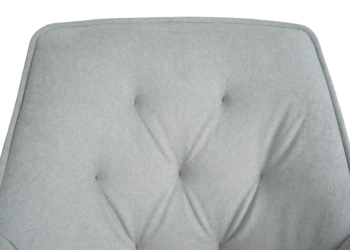 ESSZIMMERSTUHL 6er-Set 87x55x60cm Sitzhöhe 48cm Metall Stoff/Textil Hellgrau - Hellgrau, Textil (55/87/60cm) - CHEFGASTRO