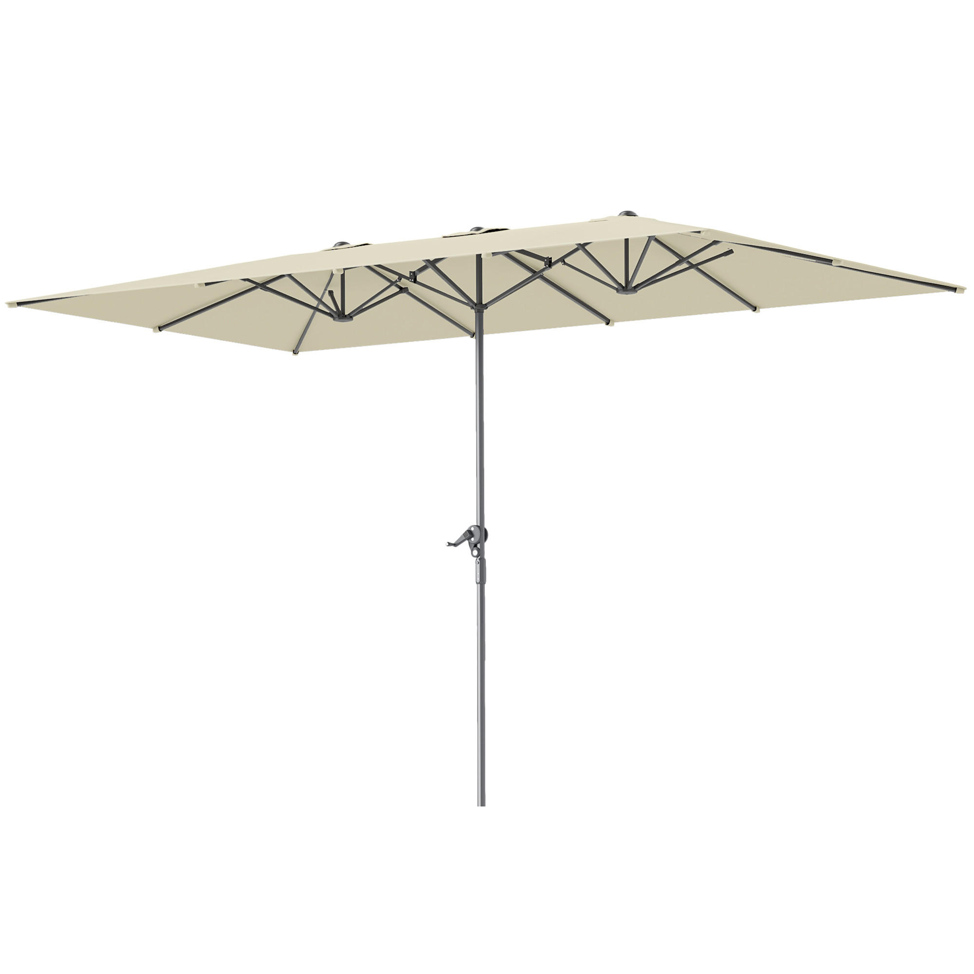DOPPELSCHIRM DE-05529 Doppelseitig mit Kurbelsystem Cremeweiß - Creme, Textil/Metall (264/451cm) - ComfortXL