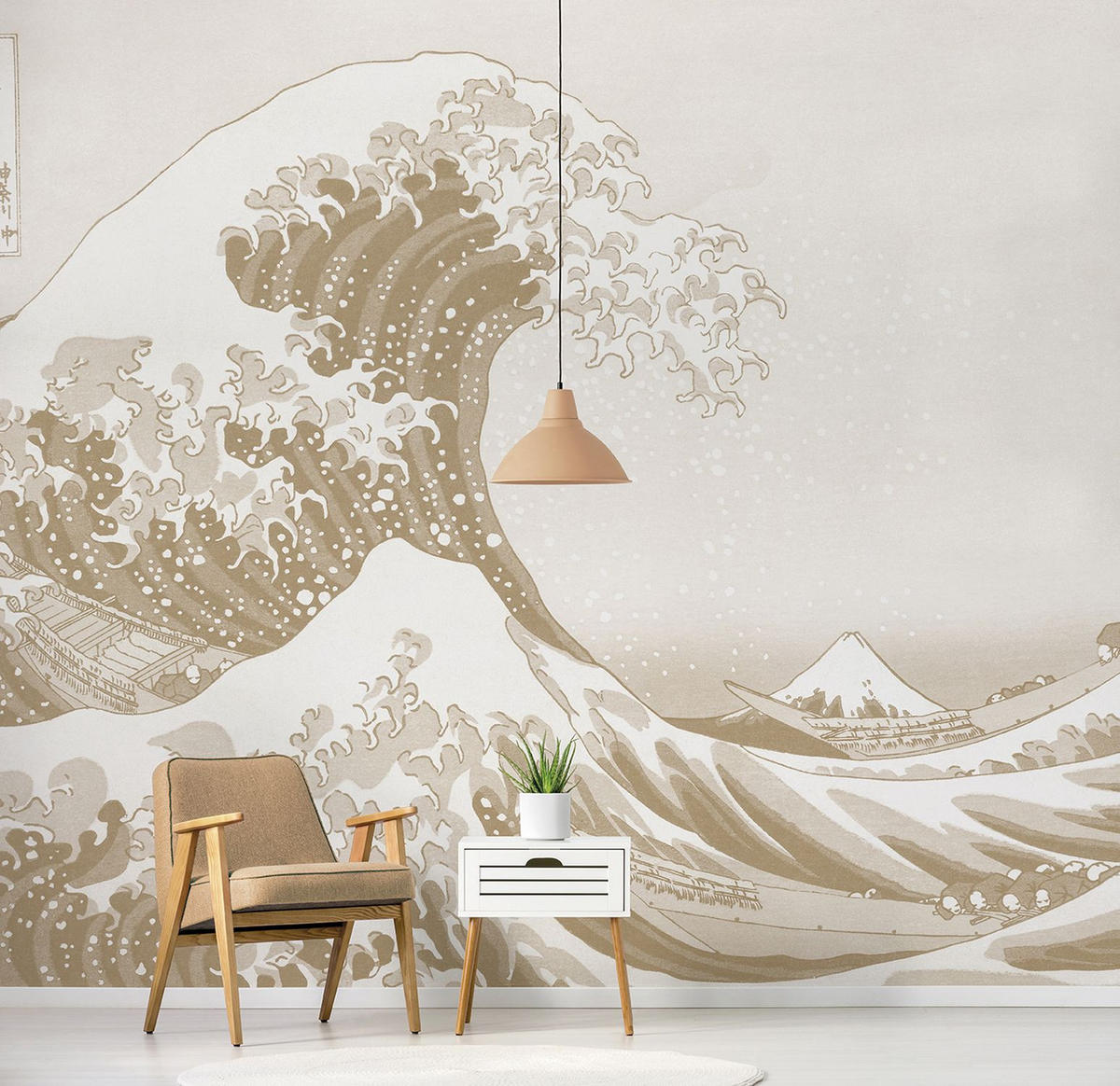 FOTOTAPETE Japanische Kunst 424 x 280 cm - Beige, Papier (424/280cm) - Sanders & Sanders