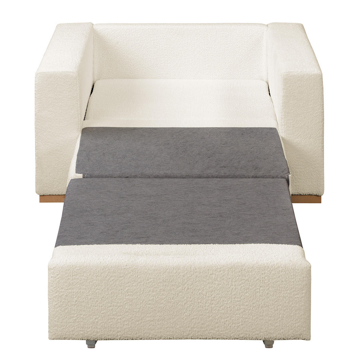 SCHLAFSESSEL - Buchefarben/Weiß, Buchenholz/Textil (110/90/90cm) - home24