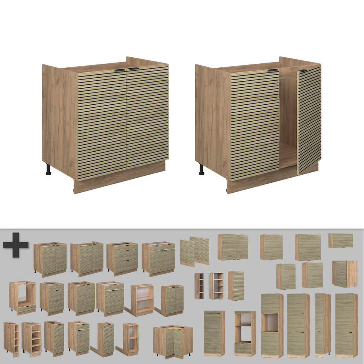 DŘEZOVÁ SKŘÍŇKA Fame-Line Dubový panel - medově dubová/barva dubu, kompozitní dřevo (80/82/60cm) - Vicco